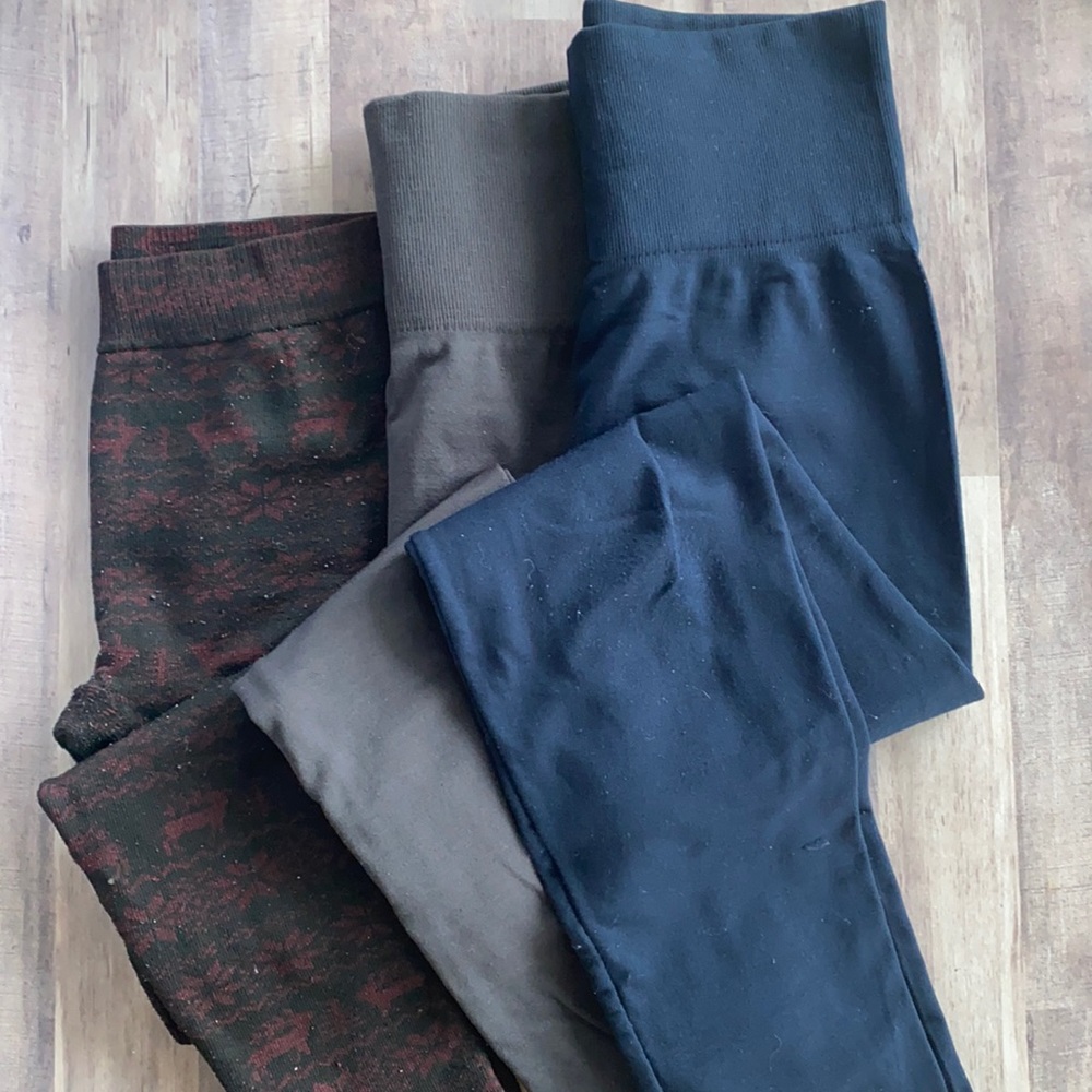 Fleece Lined Legging Lot Navy Grey